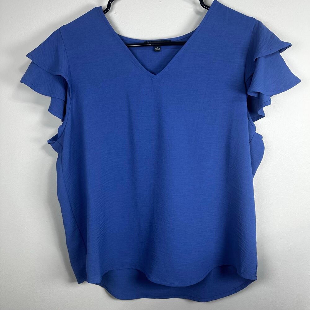 Adrianna Papell Flutter Cap Sleeve Loose Fit Top